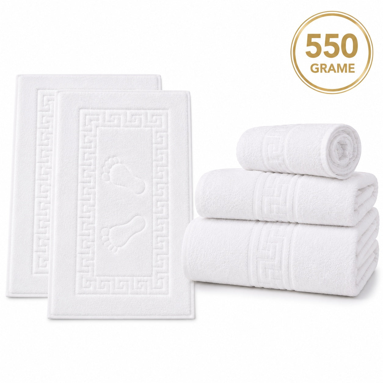 SET 10 Prosoape Premium 550grame — 4 față, 4 baie si 2 picioare