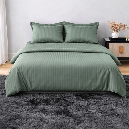 Lenjerie de Pat Damasc Satinat - doua persoane, Verde, DM6