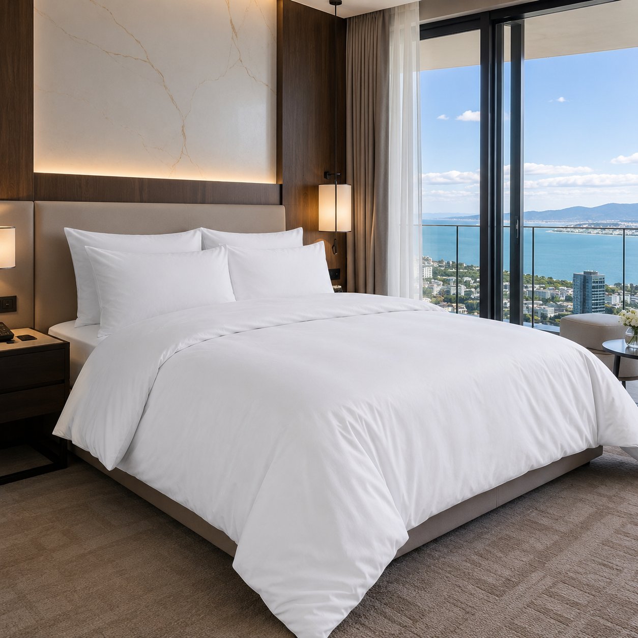 Lenjerie hoteliera single bumbac Ranforce Premium, 190g/mp ( o persoana )