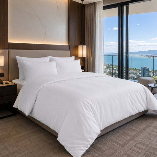 Lenjerie hoteliera king bumbac Ranforce Premium, 190g/mp ( două persoane )