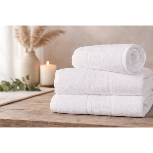 Set 6 prosoape de baie, albe, 70x140, Lasani Collection, 550gr.